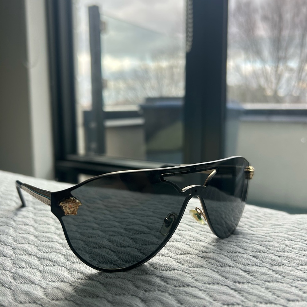 Versace Black Sunglasses with Gold Accents